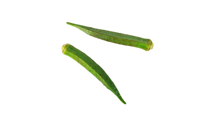 Fresh okra isolated on transparent background