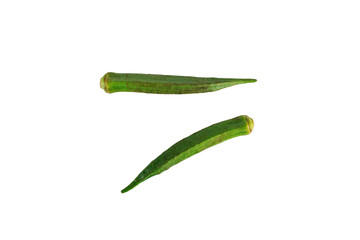 Fresh okra isolated on transparent background