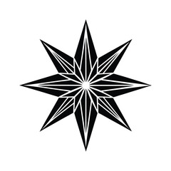 Christmas Star Silhouette Vector Design on White Background
