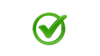 green check mark 3d illustration