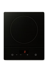 Fototapeta premium Modern Black Portable Induction Cooktop with Digital Touch Controls