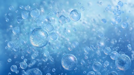 Bubbly clean background in gradient blue tones, hygiene representation