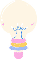 school supplies element, school light bulb for classroom decoration. doodle line, vector file.
