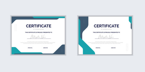 Flat design modern certificate template for corporate or awards. For creative award, business, and education needs