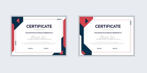 Flat design modern certificate template for corporate or awards. For creative award, business, and education needs