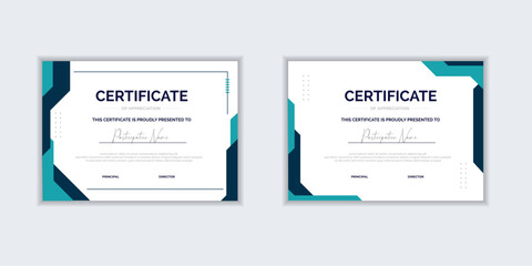 Flat design modern certificate template for corporate or awards. For creative award, business, and education needs