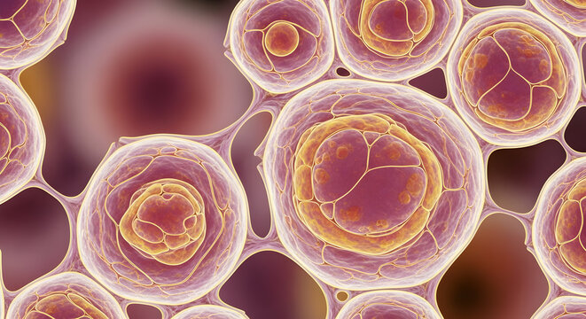 Explore cellular biology with this detailed microscopic view of interconnected cells for educational or scientific use - Powered by Adobe