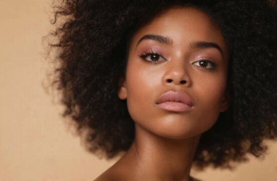 Frustrated young woman in classroom stressfully sitting at desk with books, pencils, intense expression, surrounded by equations on blackboard.
