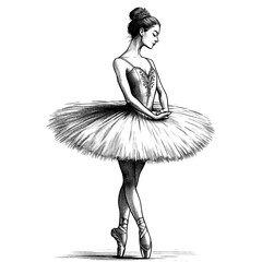  Ballerina Standing Pointe With