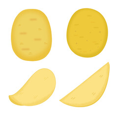 감자, 야채, 스티커