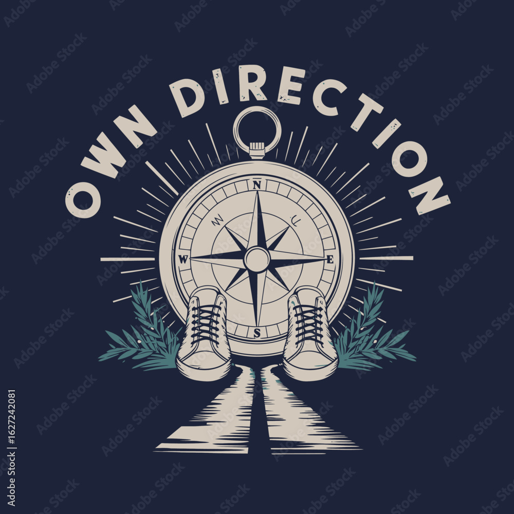 Poster embrace your journey and find your own direction with this inspiring compass design featuring a path