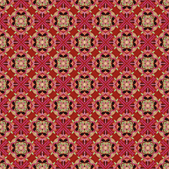 Beautiful seamless multi-colored flowers on a red