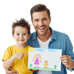 father and son drawing