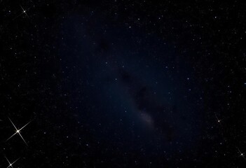 Fototapeta premium Vast, inky black canvas overflowing with countless twinkling stars, starfield, black