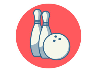 Bowling icon. Sport vector icon. Solid editable vector icons. Flat illustration.