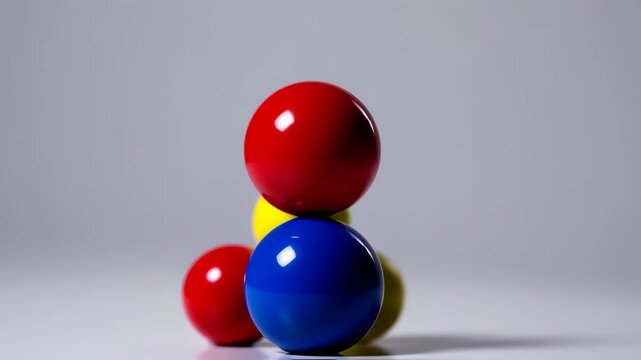 Colorful spheres stacked