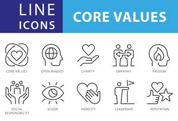 Line Icons Business People, Result, Search, Saving, Workgroup, Strategy