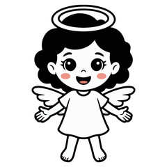 Fototapeta premium angel with a halo, wings, and a lovely smile.