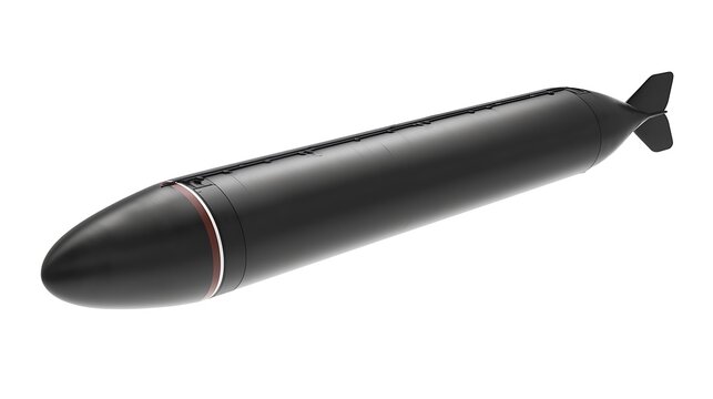 Black torpedo isolated background