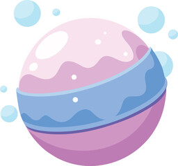 Fototapeta premium Bath bomb fizzing with pastel colors