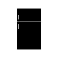 silhouette big modern refrigerator isolated on white