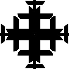 black cross with a cross element silhouette symbol