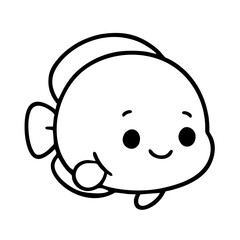 simple outline fish cute