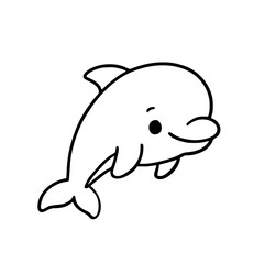 vector illustration of cartoon dolphin