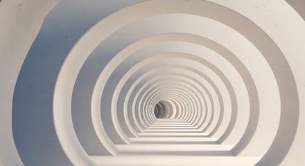 Obraz premium Abstract Architecture: Perspective View of Repeating White Arches Tunnel