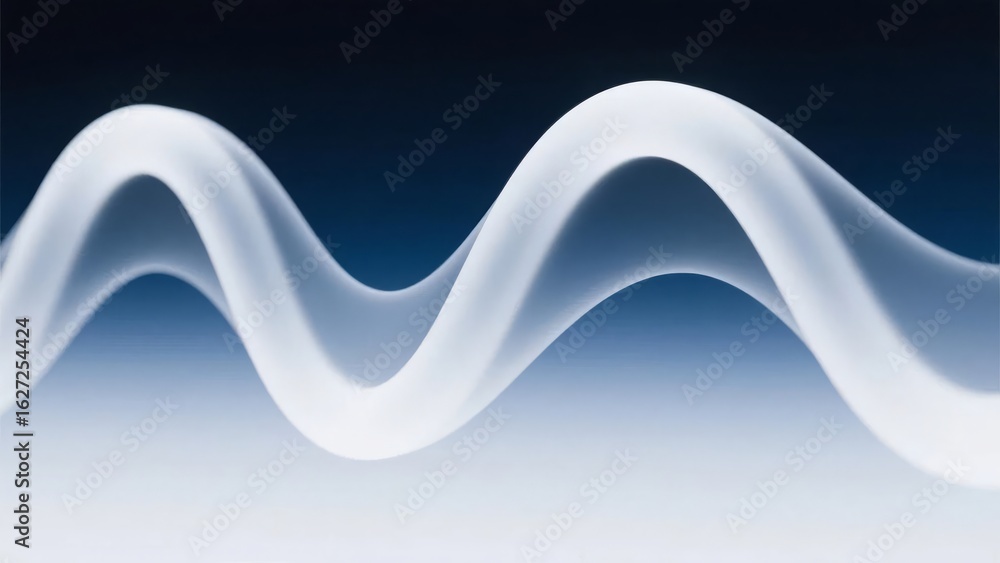 Poster abstract wavy white form on gradient background