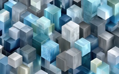 Fototapeta premium Abstract cityscape of cubes