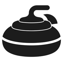 Curling stone vector silhouette illustration isolated on white background