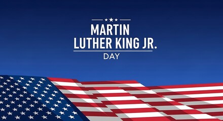 Martin luther king jr day celebration with an american flag waving in the background