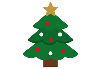 Obraz premium Christmas Tree Illustration with Star Topper