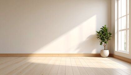 Flygen An Empty Room Canvas Bathed in Natural Light and Minimalist Design
