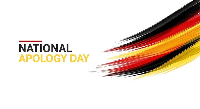 National apology day with germany flag brush stroke isolated on white background