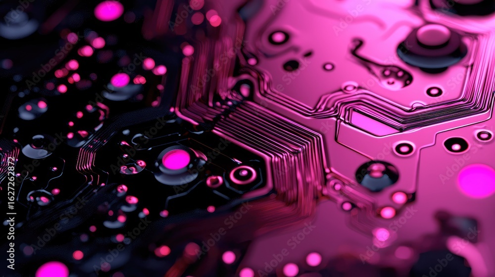 Poster close-up view of intricate circuit board patterns.