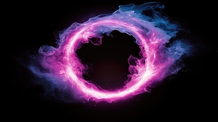 Circular frame of vibrant energy and smoke.