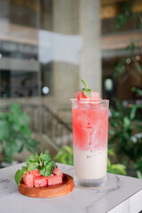 Watermelon milkshake—refreshing pink delight; Red velvet—rich, velvety charm. Captured in crisp, mouthwatering detail.