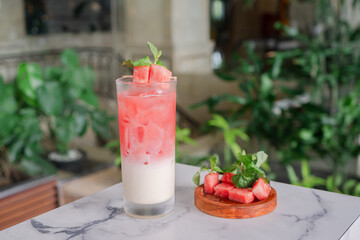 Watermelon milkshake—refreshing pink delight; Red velvet—rich, velvety charm. Captured in crisp, mouthwatering detail.