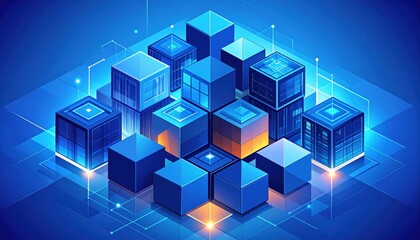 Obraz premium Abstract digital cubes