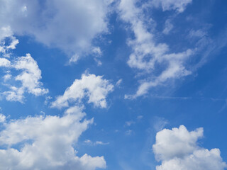 夏の綺麗な青空と白い雲の風景