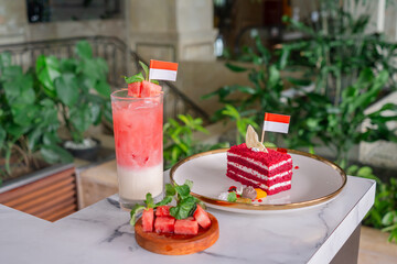 Watermelon milkshake—refreshing pink delight; Red velvet—rich, velvety charm. Captured in crisp, mouthwatering detail.