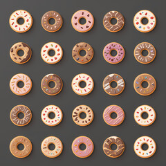 seamless donut pattern for sticker,packaging or other