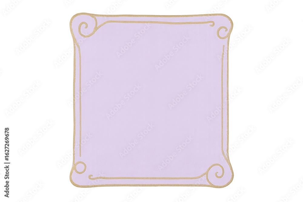 Poster purple textured square frame featuring golden decorations and swirls, perfect for adding a touch of 