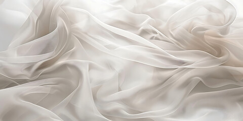 Obraz premium Soft flowing white fabric with gentle folds and creases 