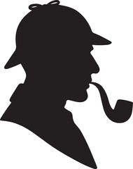 Sherlock Holmes Silhouette – Classic Detective Icon Design