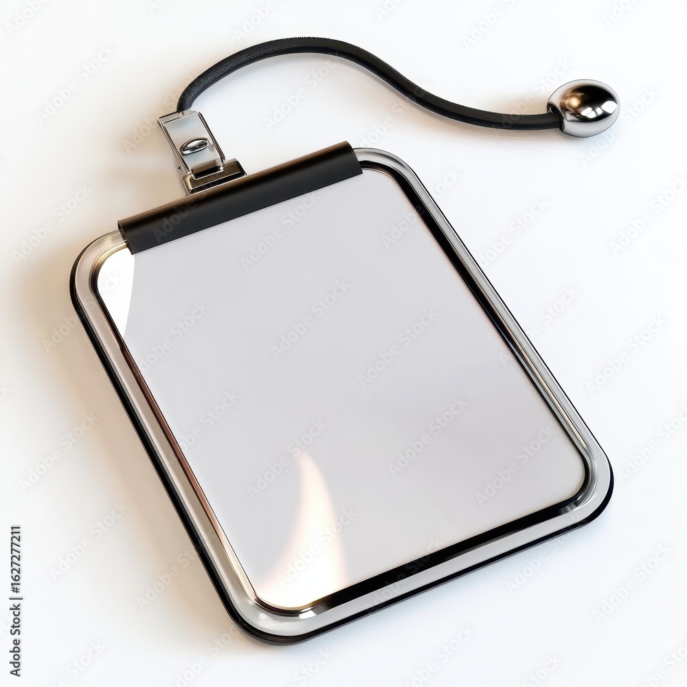 Poster empty rectangular identification badge with a black trim.