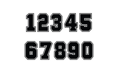 Sports Jersey Numbers Set vector.