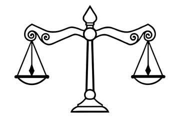 Golden scales of justice symbol representing a balance of law, legal judgment, and equality